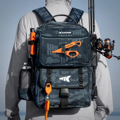 Miniatura 2 de KastKing BaitSpace 50L Mochila para equipo de pesca con encuadernador de cebo removible, 2 soportes para cañas, almacenamiento para equipo y G