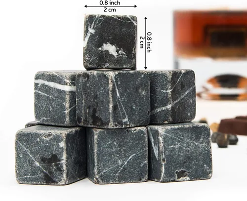 Miniatura 4 de Juego de regalo de piedras de whisky premium con 12 piedras y bolsa. Whisky, Bourbon, Cognac, Scotch, Ginebra, bebida de vino. Cubitos de hielo