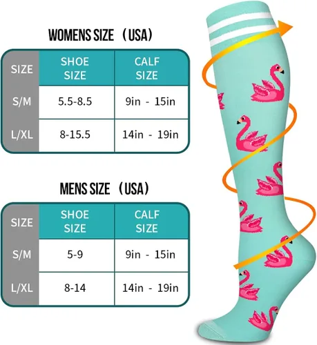 Miniatura 7 de Calcetines médicos de compresión de cobre para mujeres y hombres (6 pares), el mejor apoyo para correr, atletismo, enfermería, viajes