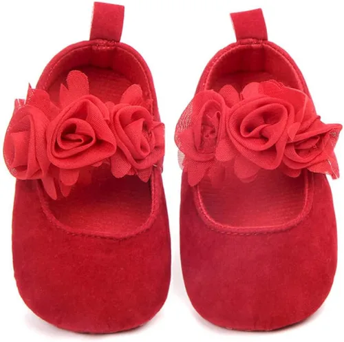 Miniatura 2 de Zapatos planos de Mary Jane con lazo floral de princesa para bebé y niña, zapatos de vestir suaves para recién nacidos, cuna para primer caminante