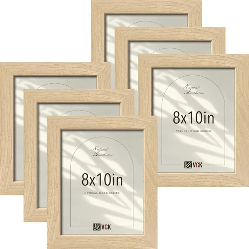 Miniatura 23 de VCK Juego de 3 portarretratos de madera negra de 8 x 10 pulgadas con exclusiva veta de madera, marco para el hogar, estudio y galería, mesa o colgar