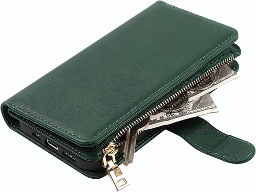 Miniatura 4 de Funda para iPhone 12 Pro Max para mujer con tarjetero, para iPhone 12 Pro Max, funda cruzada con correa para el hombro, bolsillo con cremallera