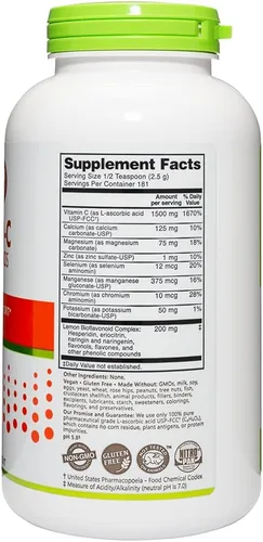 Miniatura 3 de NutriBiotic - Ascorbate Bio-C, 16 onzas Polvo de vitamina C efervescente con bioflavonoides y minerales de limón Calcio, magnesio, zinc, selenio