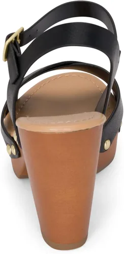 Miniatura 5 de STYLISH S SHIFT - Sandalias de tacón de plataforma de madera sintética con correa de tobillo y puntera abierta para mujer