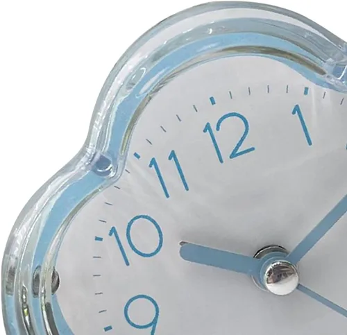 Miniatura 8 de Reloj despertador, lindo reloj despertador en forma de flor, silencioso, de bajo ruido, transparente, pequeño reloj despertador para sala de estar