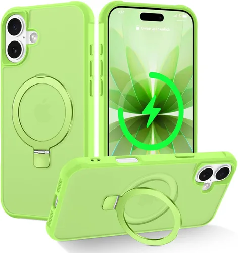 Miniatura 67 de CHAOFEnG Funda magnética compatible con iPhone 11 con soporte, prueba de caídas de grado militar, compatible con imán, anillo translúcido, parte