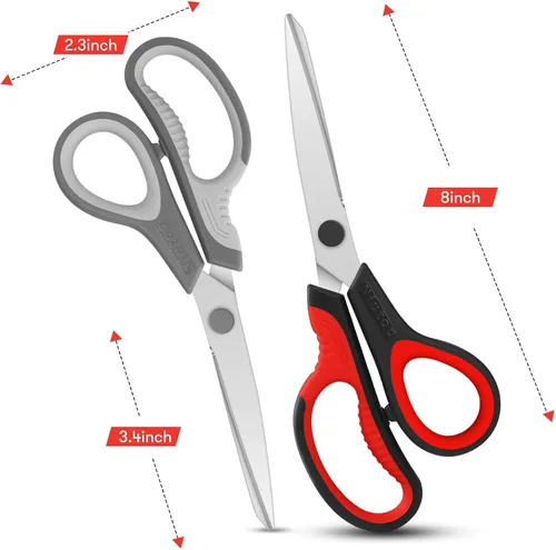 Miniatura 3 de Tijeras, Niutop Tijeras Multiusos de 8" Resistentes Ergonómicas con Agarre Cómodo Tijeras de Manualidades Afiladas para Oficina Hogar Doméstico