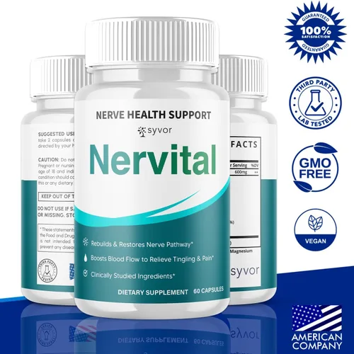Miniatura 2 de Paquete de 3 cápsulas Nervitales, píldoras oficiales de suplemento nervioso con todos los ingredientes naturales, fórmula avanzada para una salud