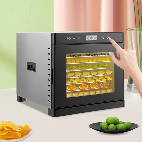 Miniatura 2 de Deshidratadores de alimentos para encimera, máquina secadora de acero inoxidable con temporizador digital ajustable de 24 horas, control