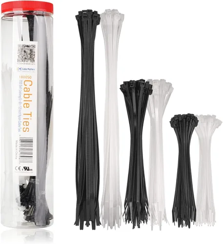Cable Matters Paquete de 200 bridas para cables para interiores y exteriores, 6, 8, 12 pulgadas, de nailon autobloqueante, varios tamaños,