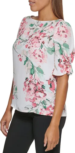 Miniatura 2 de DKNY Camiseta de manga corta abombada con cuello redondo para mujer