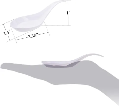 Miniatura 4 de Kingrol 200 cucharas de plástico para aperitivos, cucharas de degustación desechables para postres, aperitivos, sopas, sushi, salsas para sumergir