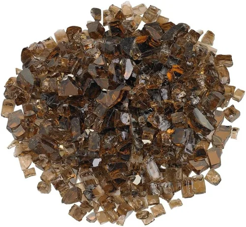 Miniatura 17 de American Fireglass vidrio refractario para fuego, con vidrio para hogar y vidrio para fuego de hoyo, 10 libras, Bronce