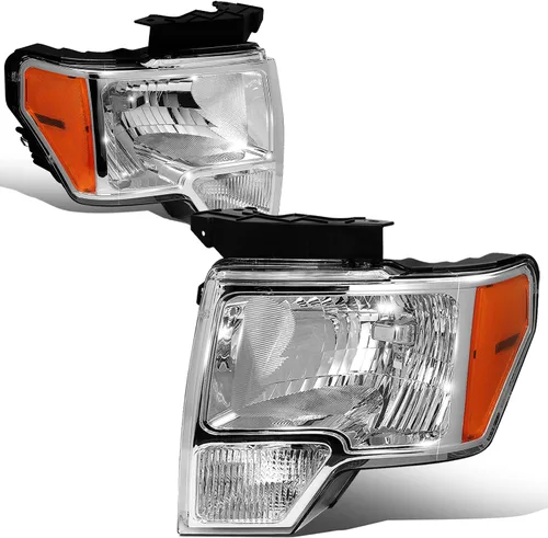 Miniatura 13 de DNA Motoring HL-OH-F1509-BK-CL1 - Faros delanteros con carcasa negra y lente transparente compatibles con Ford F150 09-14