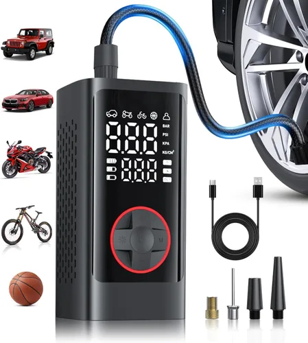 Compresor de aire portátil para inflador de neumáticos, bomba de aire inalámbrica para neumáticos de automóvil, Inflador de neumáticos portátil de
