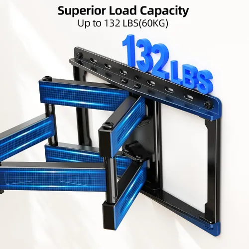 Miniatura 3 de HOME VISION - Soporte de pared para TV de movimiento completo para televisores de 32 a 85 pulgadas de hasta 59.8 kg, compatible con pernos de madera