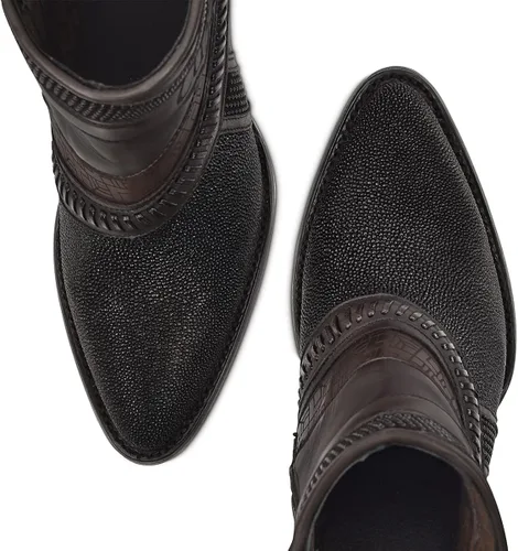Miniatura 8 de Cuadra Botines de mujer en piel auténtica de raya, con cremallera, color negro