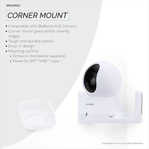 Miniatura 6 de Soporte de pared de esquina para cámara de seguridad Blurams A31 2K, soporte adhesivo para cámara de seguridad, reduce los puntos ciegos