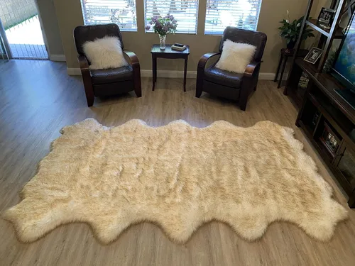 Miniatura 56 de LAMBZY Alfombra de pelo de oveja sintética, hipoalergénica, súper suave, sedosa para sala de estar, habitación de los niños, sofá