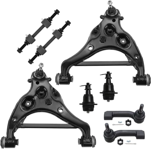 Miniatura 425 de Detroit Axle - Kit de brazos de control de extremo delantero de 8 piezas para Dodge Dakota 00-04, Durango 00-03, 4 brazos de control superior e