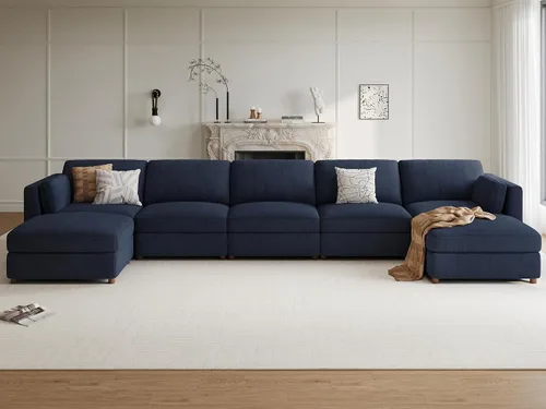 Miniatura 13 de Sofá biplaza extragrande de 83.5 pulgadas, sofás para sala de estar, sofá nube de felpilla de asiento profundo, sofá modular seccional, funda