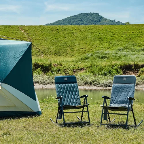 Miniatura 12 de Timber Ridge Silla mecedora ajustable de 3 niveles, respaldo alto acolchado ergonómico, soporta 300 libras, balancín estable antipunta, reposabrazos