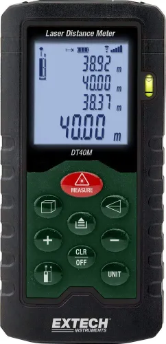 Miniatura 4 de Extech Medidor de distancia láser DT60M – Medidor láser digital de 196 pies con funciones de área/volumen/altura indirecta, pantalla retroiluminada