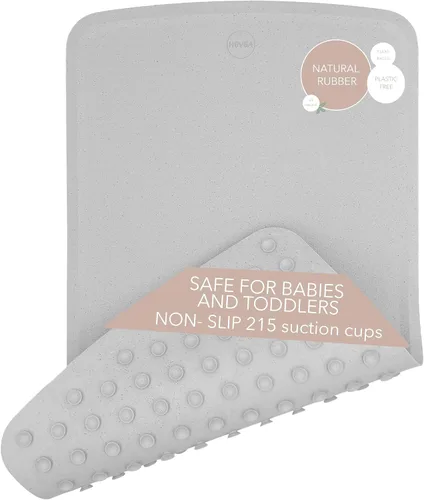 Miniatura 12 de HEVEA Tapete de baño ondulado de goma natural, largo, 28 x 16 pulgadas, tapete antideslizante para ducha y bañera con 388 ventosas, sin plástico