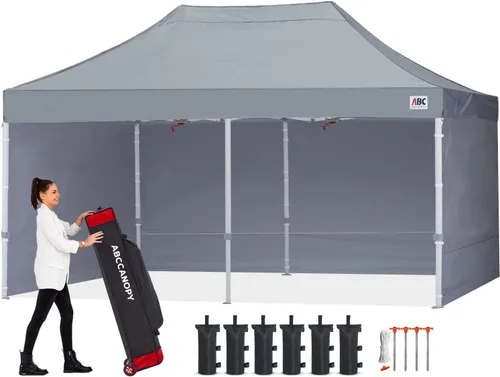 Miniatura 15 de Abccanopy - Toldo de 10 x 10 pies, con paredes laterales, sombra instantánea, con bolsa con ruedas para guardarlo. Incluye 4 bolsas de lastre, Azul