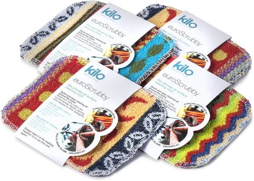 Kilo LSET20 - Juego de 4 estropajos antiarañazos, respetuoso con el medio ambiente, juego de 4 unidades, talla única, 6.7 x 5.1 in