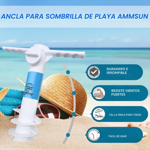 Miniatura 3 de AMMSUN Ancla de arena para sombrilla de playa, resistente, base de sombrilla para exteriores con 5 tornillos en espiral, universal y talla única