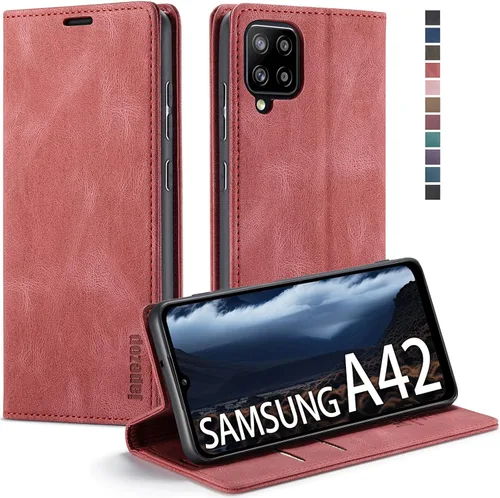 Miniatura 10 de Funda para Samsung Galaxy A42 5G con bloqueo RFID, tarjetero y función atril magnético, funda de piel con tapa para Samsung Galaxy A42 5G de 6.6