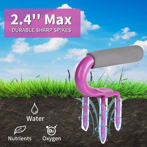 Miniatura 5 de 2 paquetes, cultivador de garras de tierras, cultivador de garras de cultivador de mano, afloja las garras, afloja el agarrador manualmente, Púrpura