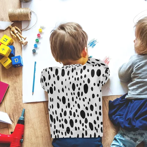 Miniatura 6 de Sudadera con estampado de piel de perro dálmata para niño y niña, suéter de manga larga con cuello redondo, ropa de otoño e invierno