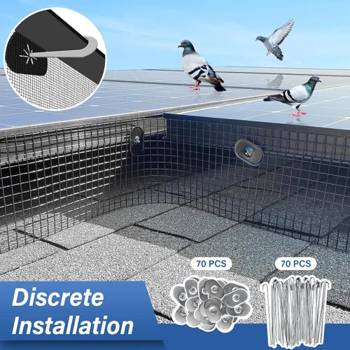 Miniatura 4 de Protector de Paneles Solares contra Pájaros, Kit de Rollo de Malla Protectora contra Animales de 6 pulgadas x 100 pies para Red de Protección