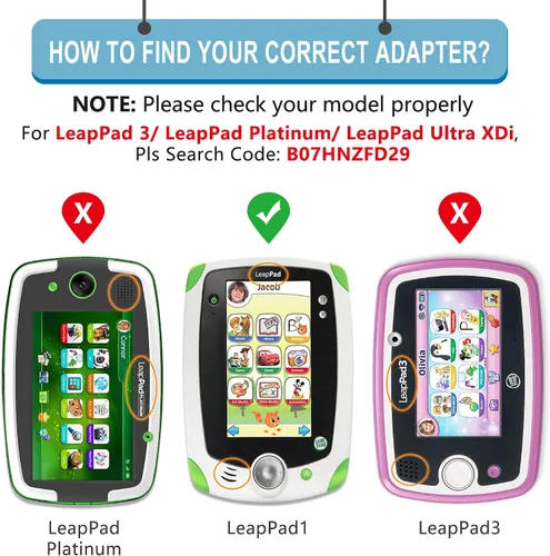 Miniatura 4 de Cargador Leapfrog de repuesto para LeapPad 2, LeapPad 1 Tablets, LeapsterGS Explorer, Leapster Explorer y Leapster2 (cable de 6.6 pies de largo)