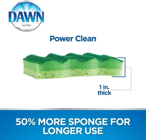 Miniatura 4 de Dawn Power Clean - Esponjas para fregar en forma de cuña, paquete de 3, color verde