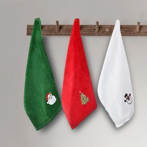 Miniatura 5 de Toallas de mano navideñas para baño, 16 x 25 pulgadas, paquete de 3 toallas de cocina 100% algodón súper suaves y absorbentes, para vacaciones