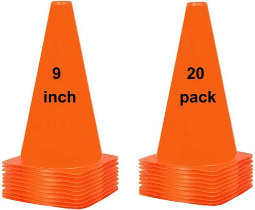 Miniatura 7 de ANSLYQA Soccer Cones (9 Inch 20 Pack), Agility Training Sport Cone with Carry Bag for Drilling Football Basketball Field Markers