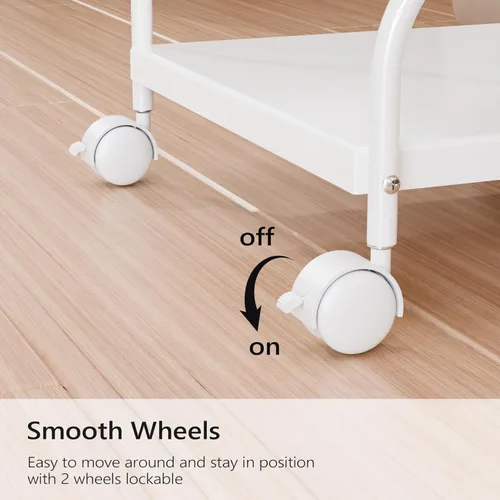 Miniatura 6 de OmySalon Carrito de pedicura, carrito de baño de pies, carrito de salón de altura ajustable con cojín de poliuretano, carrito portátil para manicura