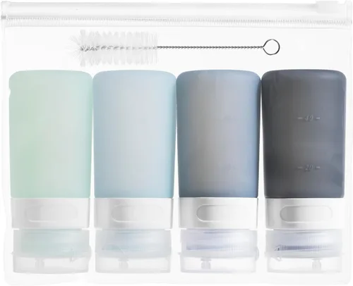 Miniatura 22 de MICEBAY Botellas exprimibles de condimentos para salsas, mini recipiente de silicona para aderezo de ensalada de 1 onza para llevar con bolsa