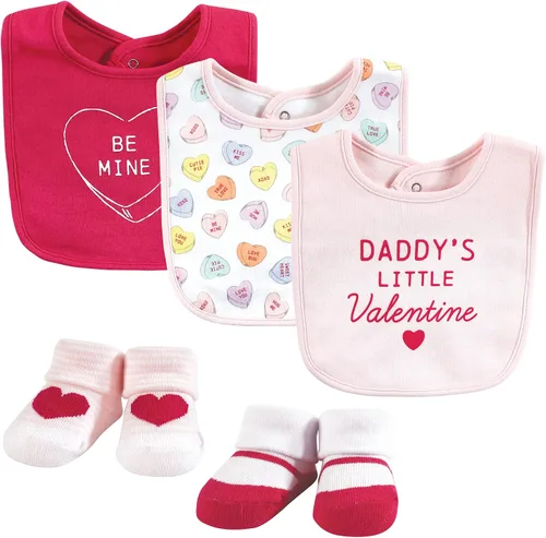 Miniatura 140 de Hudson Baby Conjunto de babero y calcetines unisex de algodón para bebé