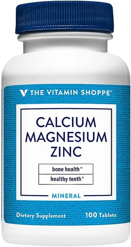 The Vitamin Shoppe Calcio, magnesio y zinc con vitamina D - Apoya huesos y dientes saludables (100 tabletas)
