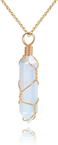 Miniatura 10 de VIBILIA Collar de Cristal Curativo con Envoltura de Alambre Piedra Punta de Amatista Natural Colgante Hexagonal Joyería de Cuarzo Reiki Espiritual