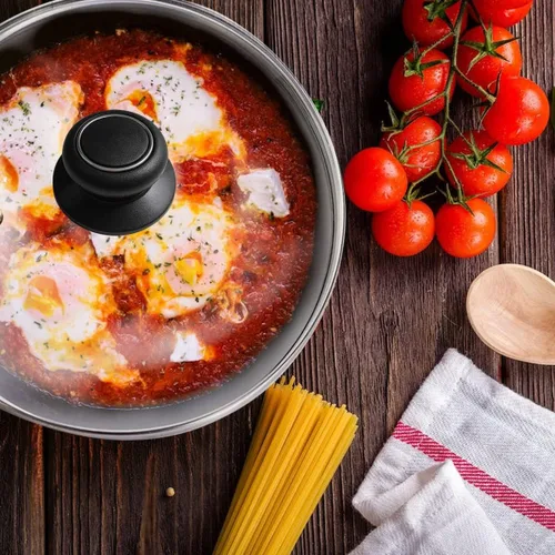 Miniatura 4 de Paquete de 1 perilla superior de repuesto para tapa de olla, resistente al calor, color negro