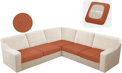 Miniatura 42 de HDCAXKJ - Fundas impermeables para cojín de sofá modular, fundas elásticas para cojín de sofá de esquina, fundas protectoras de muebles de jacquard