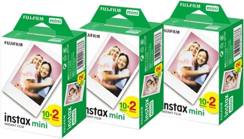 Película instantánea Fujifilm Instax Mini (3 paquetes de 2 unidades, 60 fotos totales)