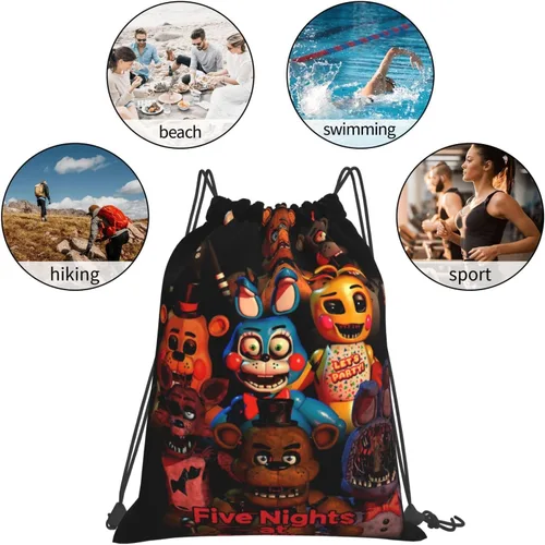 Miniatura 6 de Bolsa con cordón para deportes, bolsa de cuerda impermeable, adecuada para entrenamiento, viajes, senderismo, Blanco-2