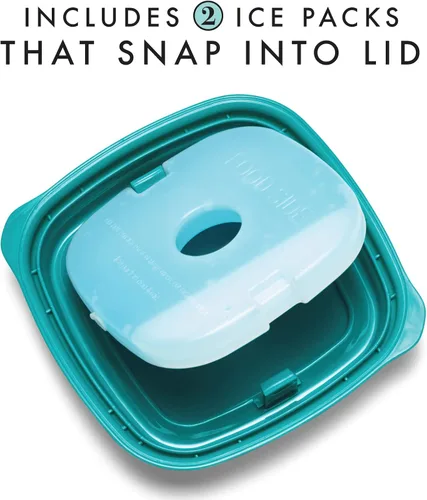 Miniatura 4 de Fit & Fresh Stak Paks - Juego de recipientes de 1 taza para niños, color verde
