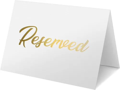 Miniatura 8 de Paquete de 10 letreros de mesa reservados negros para boda, cartulina de 3 x 4, letreros reservados para bodas, restaurantes, letreros reservados